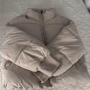 Amazon Women's Beige Puffer Jacket